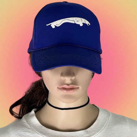 Vintage 90s Mesh Trucker Youth Dad Hat Snapback Baseball Cap Purple Pant… - Picture 1 of 9